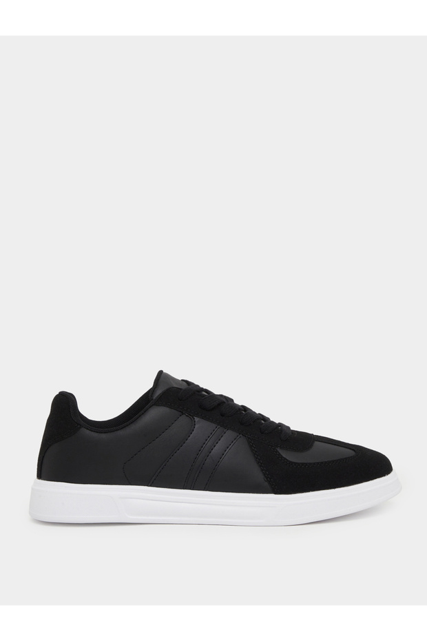 Faux Suede Lace Up Platform Sole Sneakers