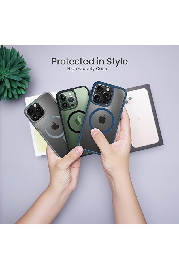 Magnetic Case for iPhone 16 Pro Max Compatible with MagSafe, Translucent Matte Back Camera Le - 3