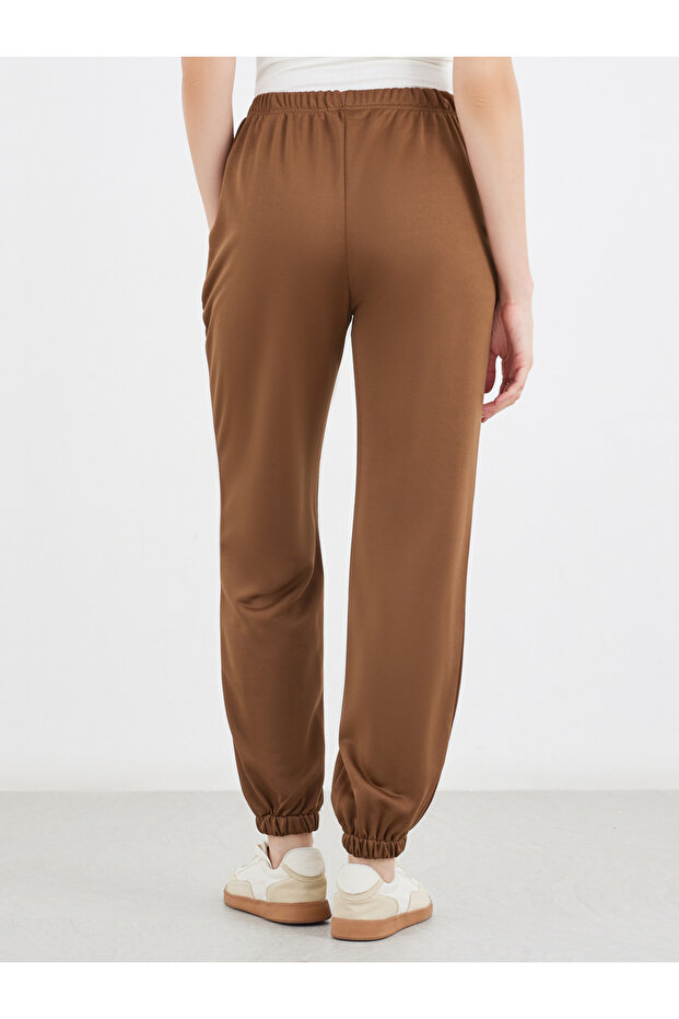 Solid Elastic Waist Cuffed Joggers - 4