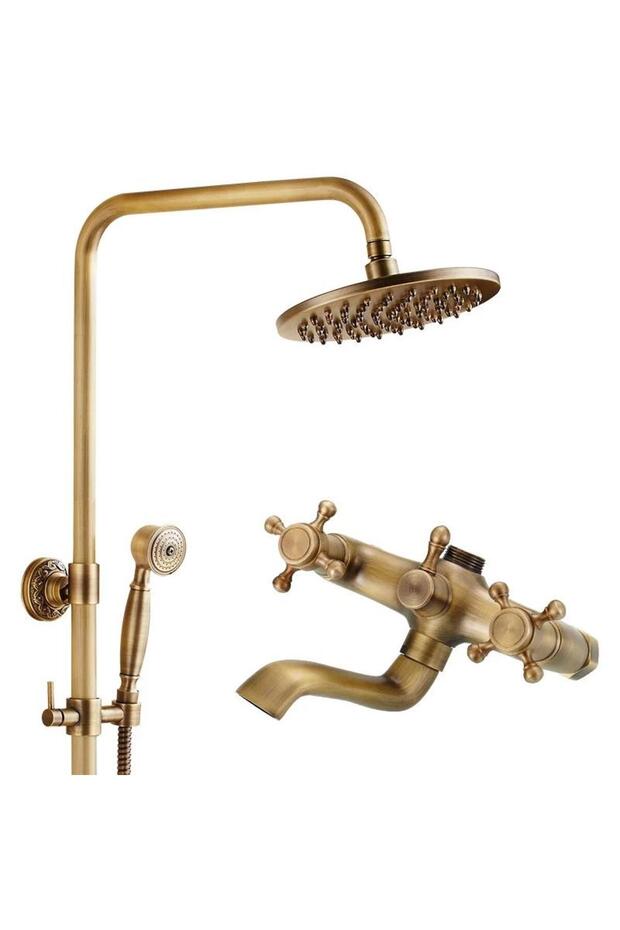Three-function shower column, antique bronze, TRENDY S