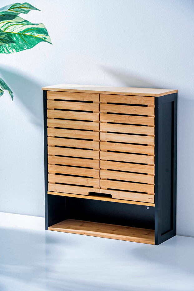 Vika Bambu Kapaklı Dekoratif Dolap - 1