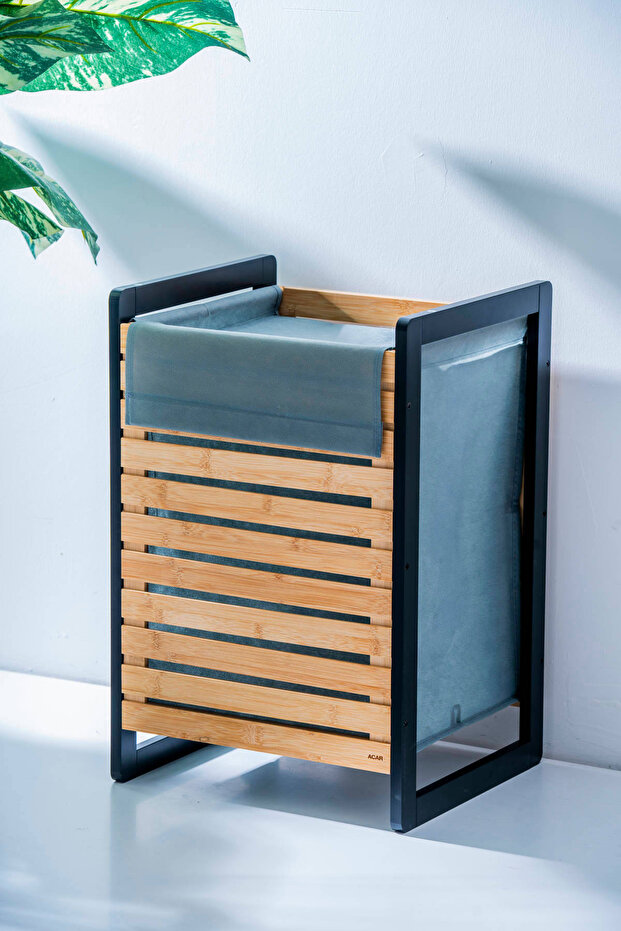 Vika Bambu Çamaşır Sepeti - 1