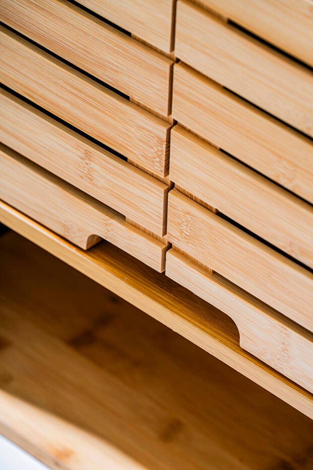 Vika Bambu Kapaklı Dekoratif Dolap - 3