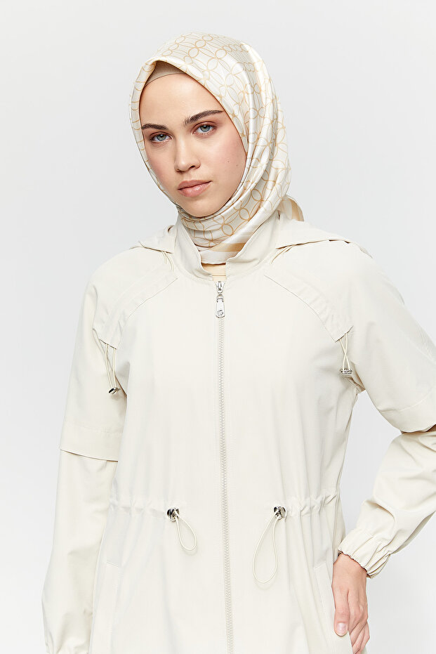 Kapüşonlu Ayarlanabilir Pardösü - 1