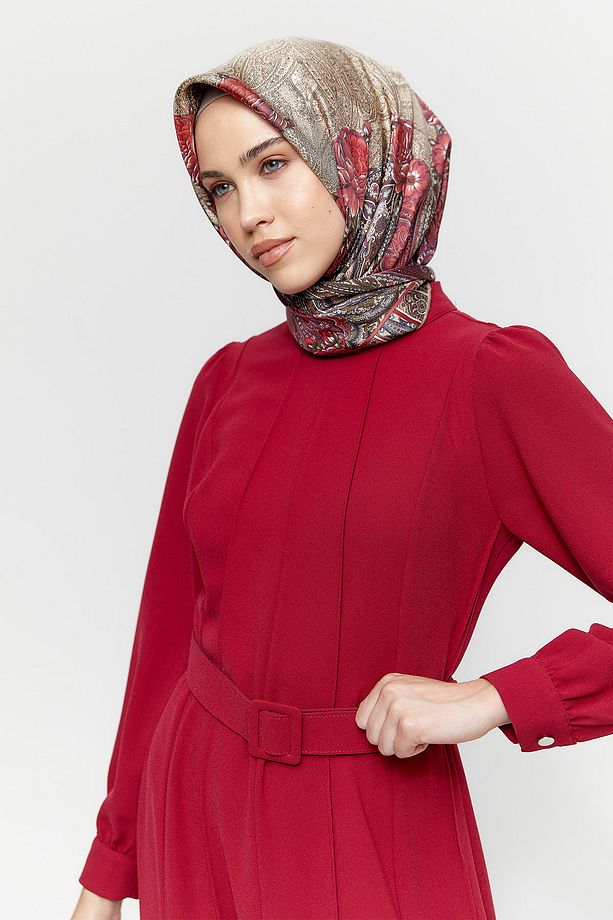 Kemerli Parçalı Elbise - 3