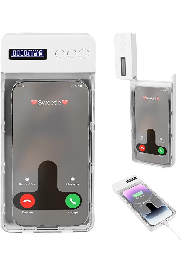UmoTech Zaman Ayarlı Telefon Kilit Kutusu Taşınabilir, Hafif,şarjlı Öz-disiplin Zamanlayıcılı Telefon Kutusu