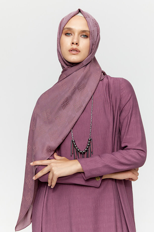 Jakarlı Monogram Şal - 2