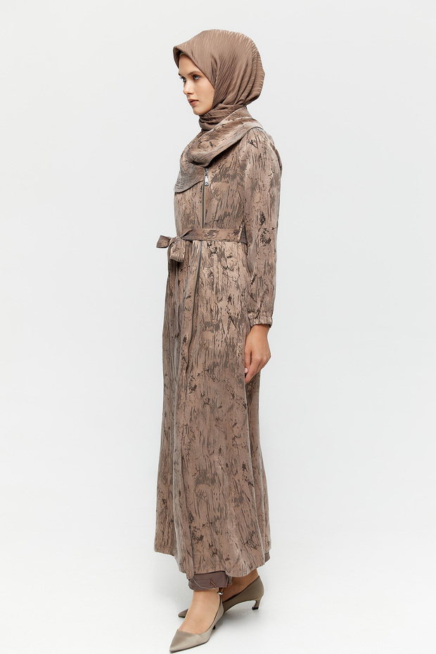 Fermuarlı Lyocell Pardösü - 2