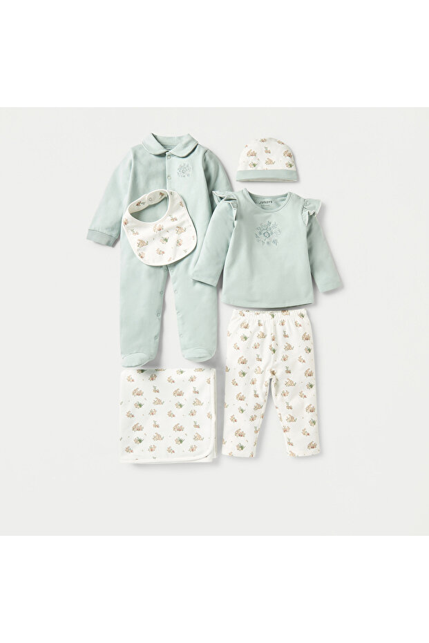 مريلة بطبعة أرنب مع زر كبس للإغلاق - 5