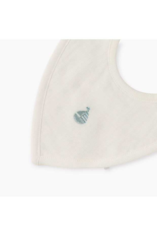 Embroidered Bib with Button Closure - 3