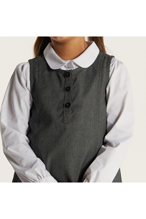 مريلة سادة مع حاشية مكشكشة - 3