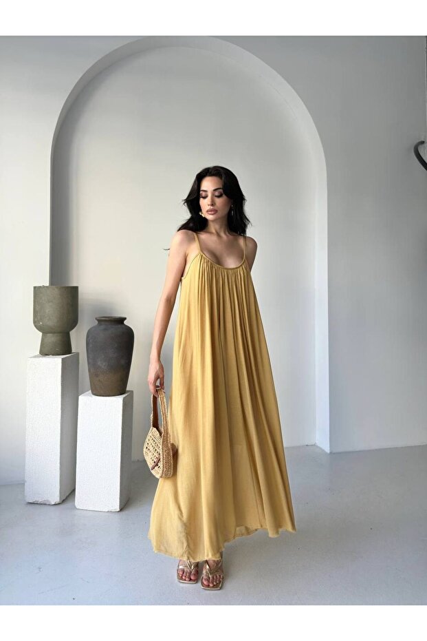 Askılı Maxi Elbise - 5