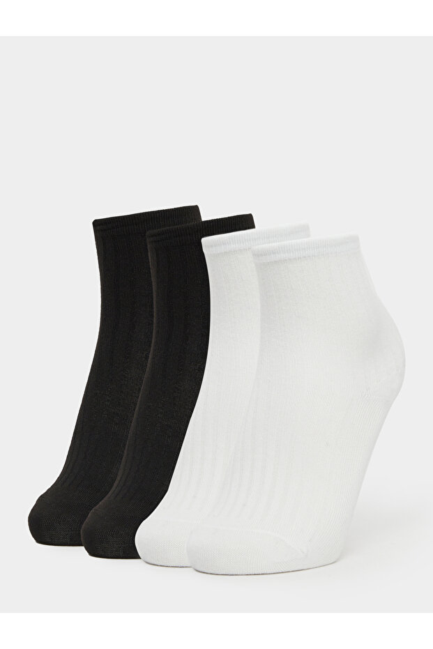 مجموعة من 4 جوارب دائرية سادة - 1