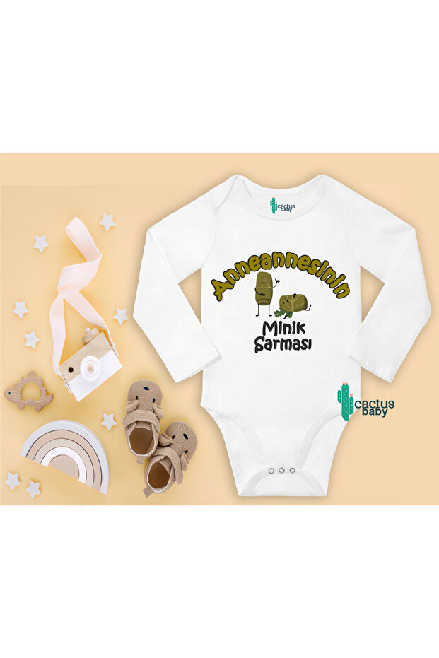 Anneanne Written Little Leaf Wrap Printed Baby Bodysuit