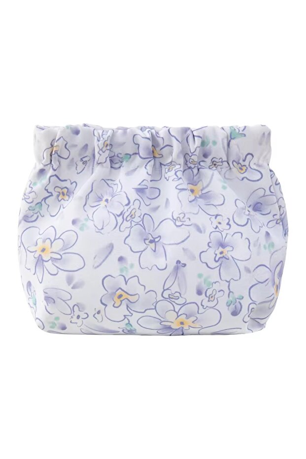 Lilac Violet Floral Makeup Pad Cosmetic Bag Organizer Organizer Magnetic Closure Waterproof