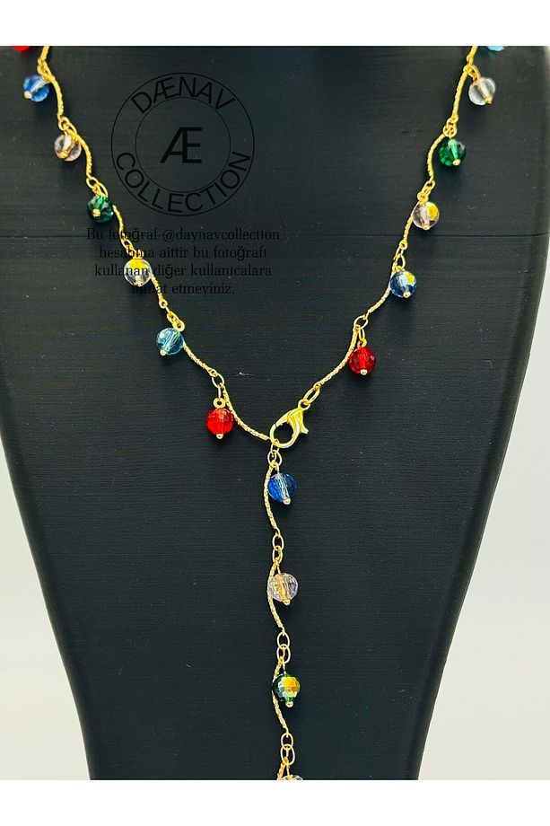Zarif Renkli Y Kolye 60 Cm - 2