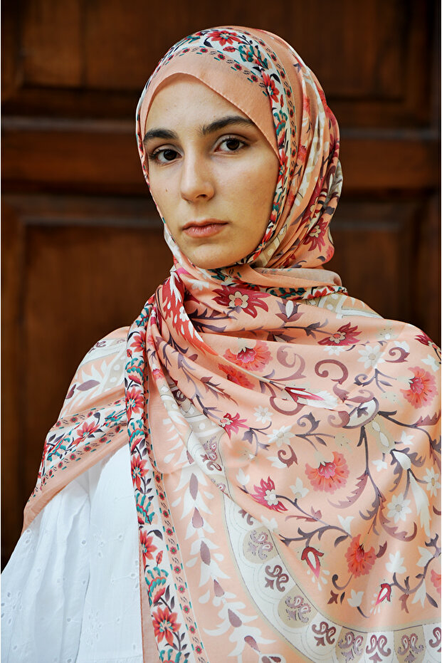 شال حريري من القطن بنمط زنبركي مخفي - 2