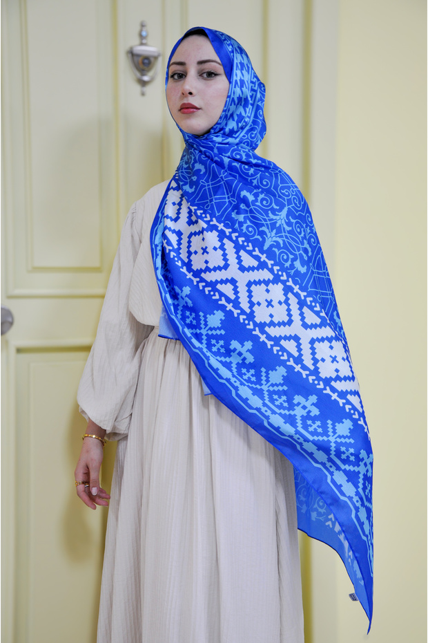 Trace Pattern Janjan Silk Shawl - 2
