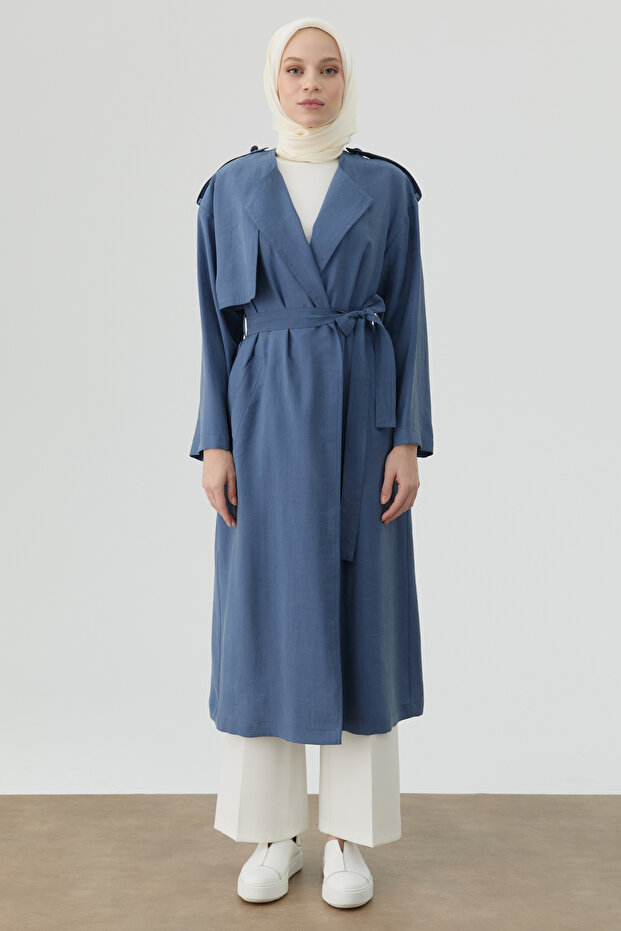 Apoletli Kap - İndigo - 1