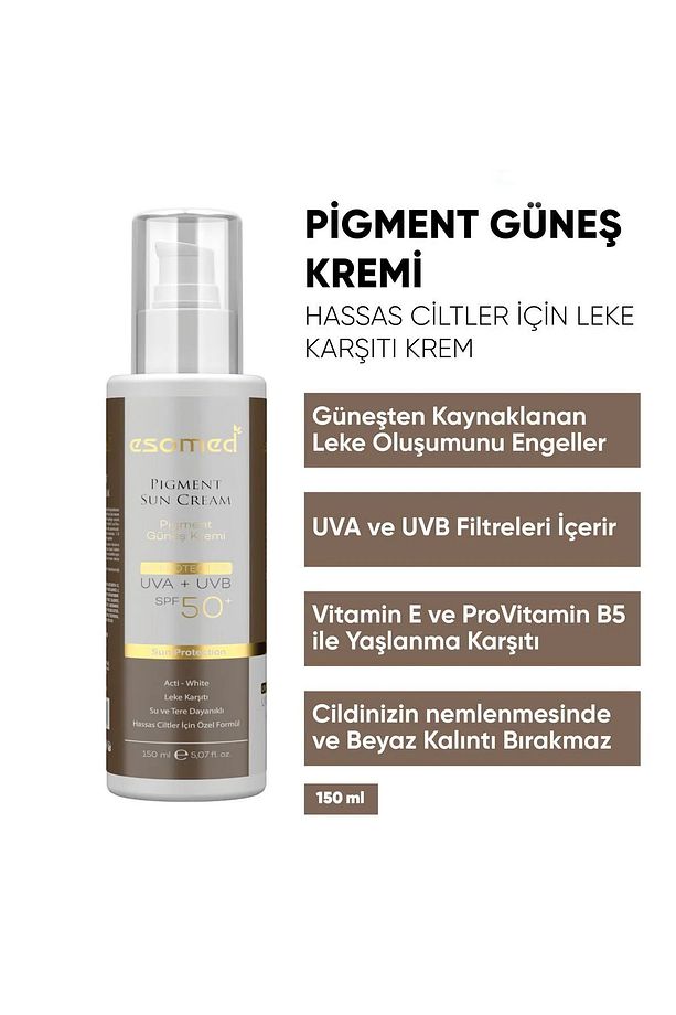 Hassas Ciltler Için Yüksek Korumalı Leke Karşıtı Pigment Güneş Kremi Uva Uvb Spf50 150 ML. - 1