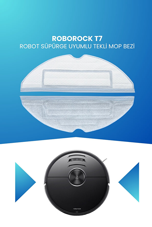 مكنسة Roborock T7 الروبوتية المتوافقة مع قطعة قماش ممسحة واحدة