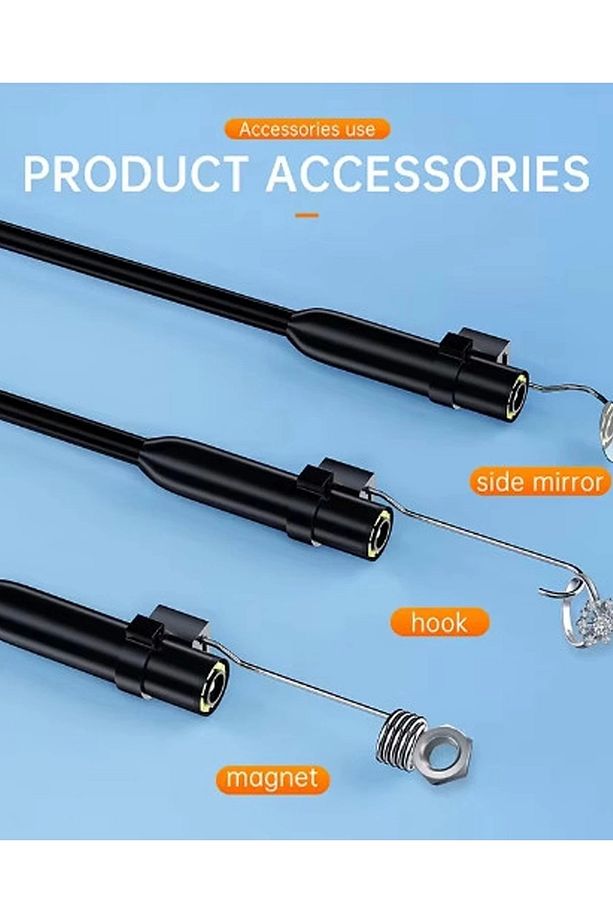 BFS 5 Metre Endoskop Yılan Video Kamera Ios Ve Android Uyumlu Led’li 8 Mm Sert Kablo 2mp - 3