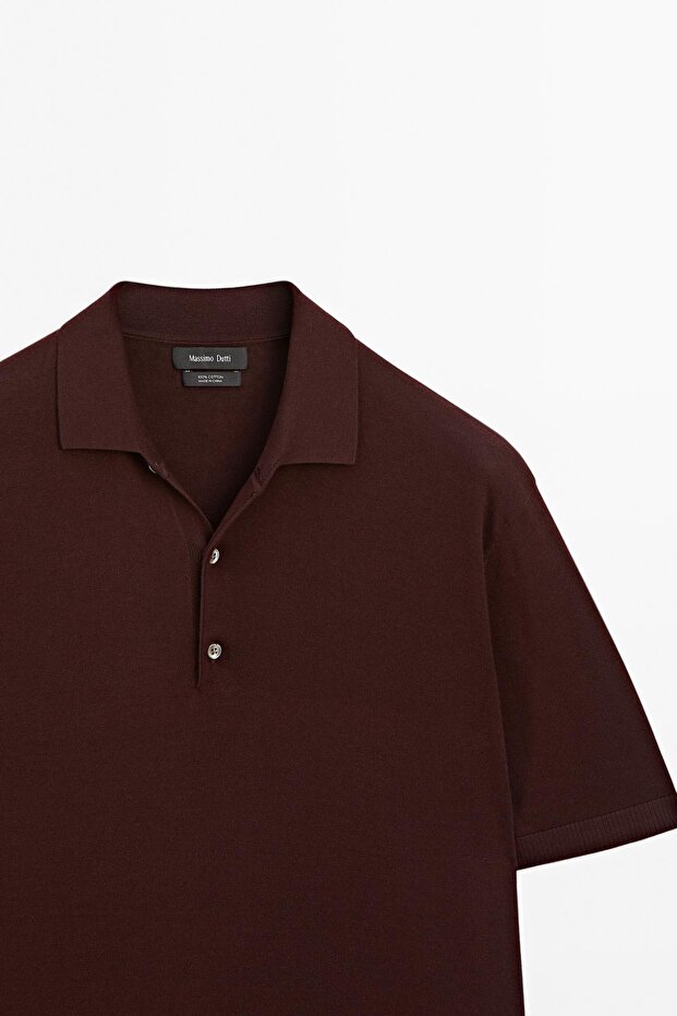 Kısa kollu triko polo t-shirt - 6