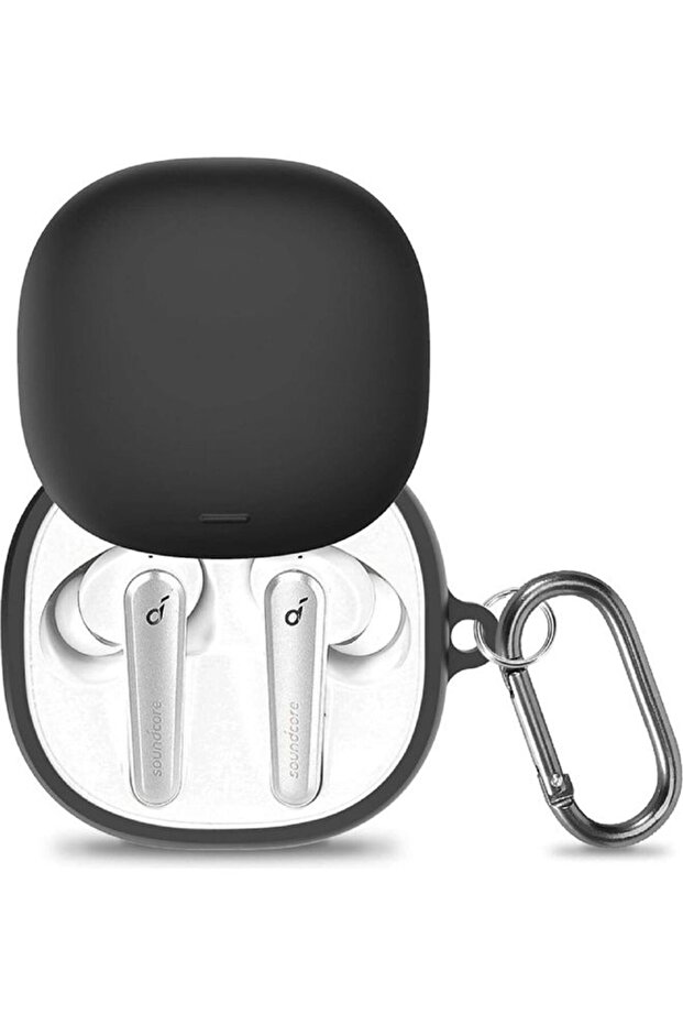 غطاء حماية مع مشبك متوافق مع Anker Soundcore Liberty Air 2 Pro باللون الأسود