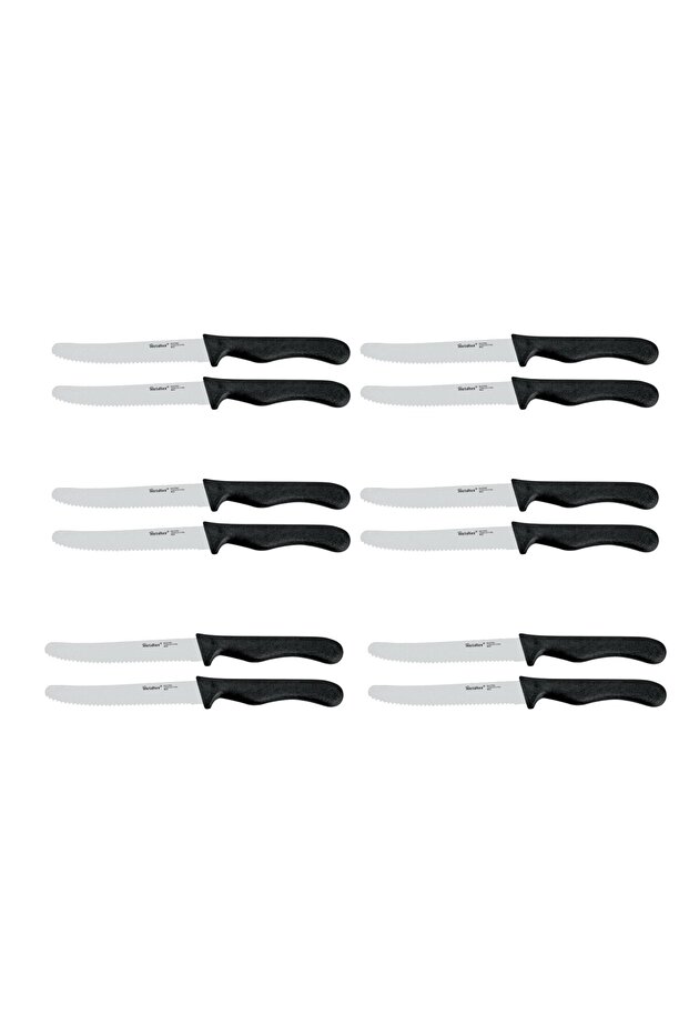 Basic Set of 2 Table Knives 22cm – Stainless Steel | Pack of 6 Sets (12 Knives Total)