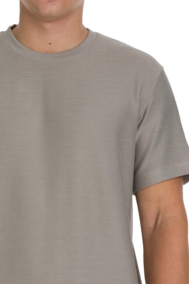 Μπλουζάκι Khaki Regular Fit Crew Neck Basic - 4