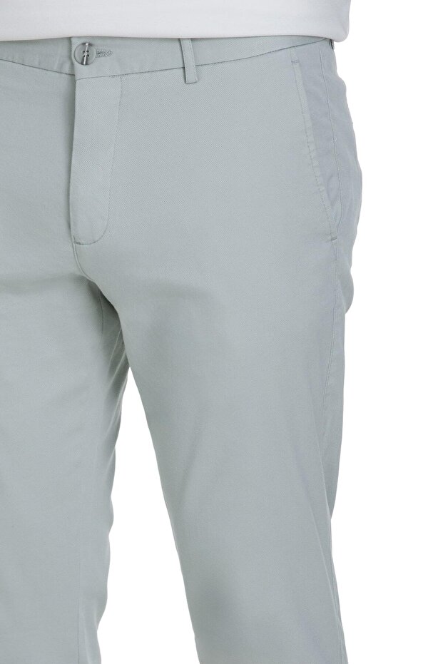 Gray Regular Fit Canvas Trousers with Side Pockets - 4