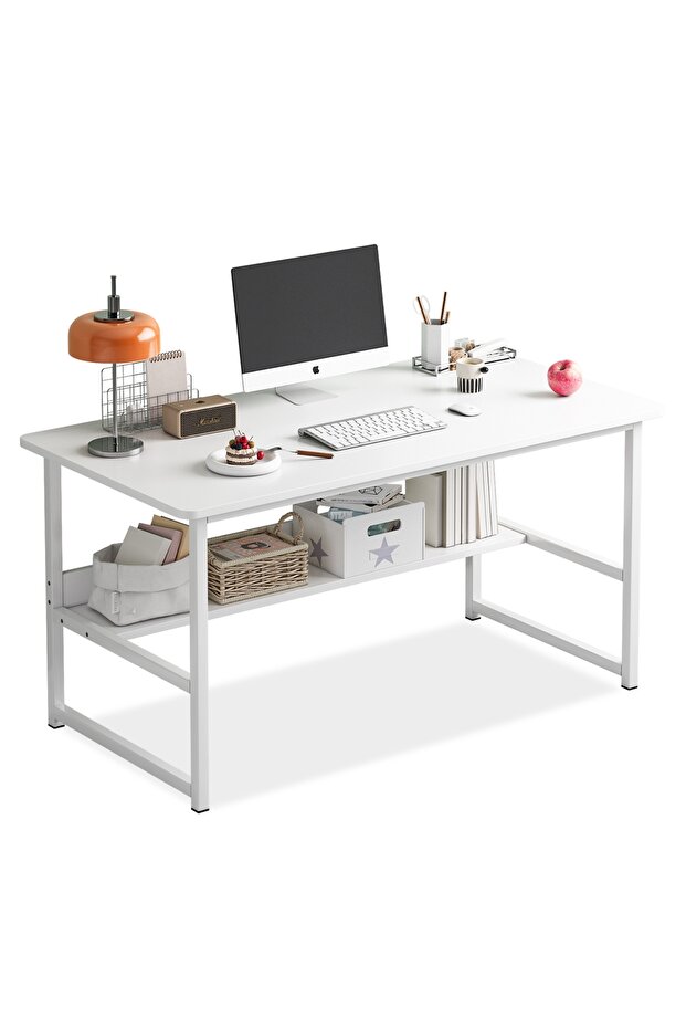 Study desk with storage space, suitable for home office & workstation writing desk,computer table - 1