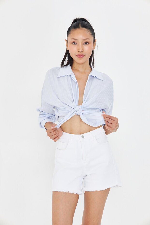 Çizgili Pullu Gömlek - 8