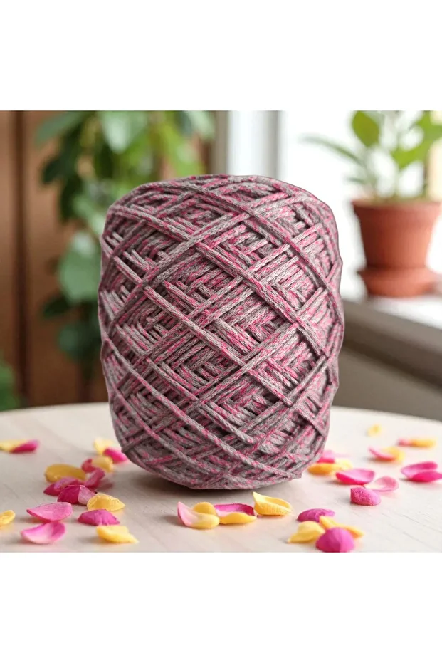 Ebruli polyester makrome el örgü ipi 220 gr - 1