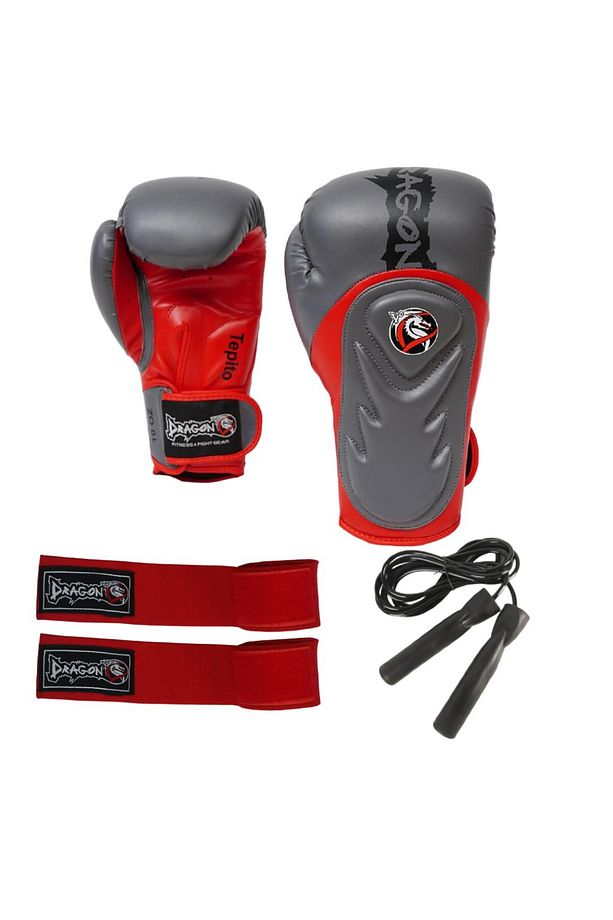 Tepito Boks Eldiveni Elastik Boks Bandajı ve Atlama İpi Kick Boks Set - 1