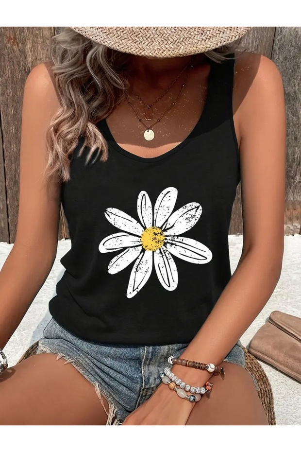 Flower Printed Women's T-Shirt
