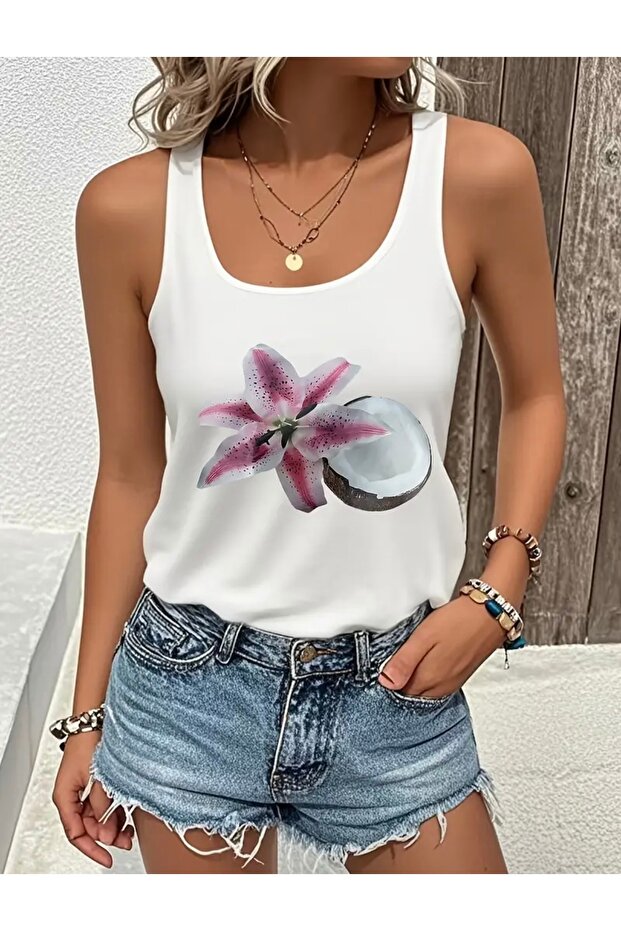 TRICOU DE DAMĂ CU IMPRIMEU COCONAT - 2