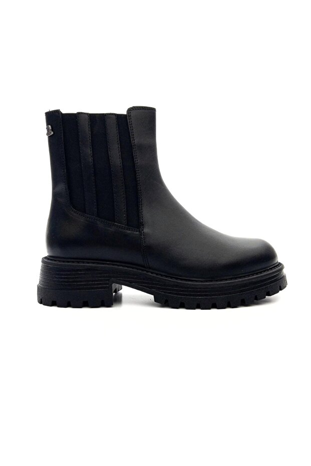 2554651K Women's Genuine Leather Zippered Chelsea Boots