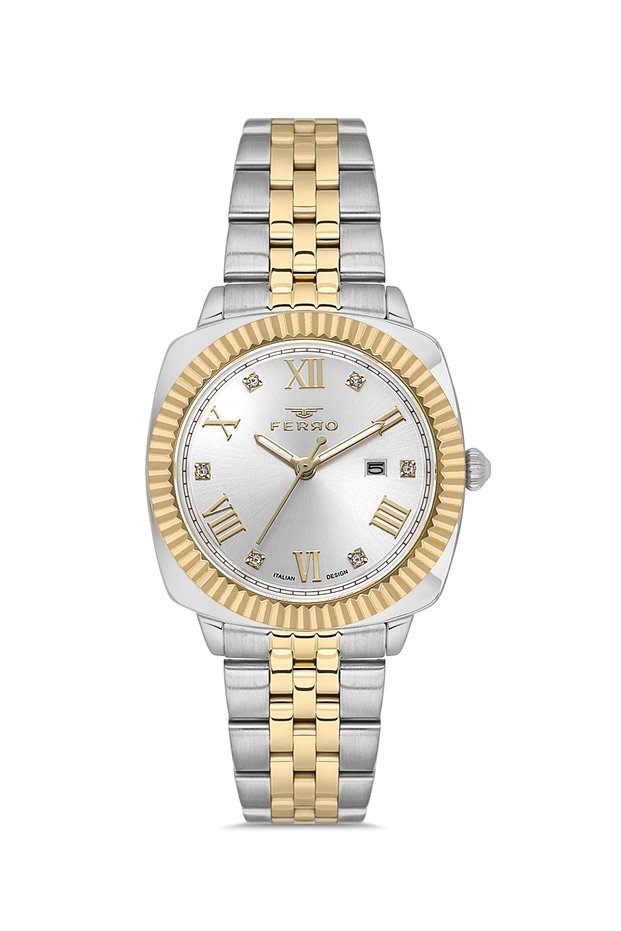 Yellow and Silver Steel Cord Women's Wristwatch Fl21625Awt-D 3Atm Waterproof 2 Year Warranty