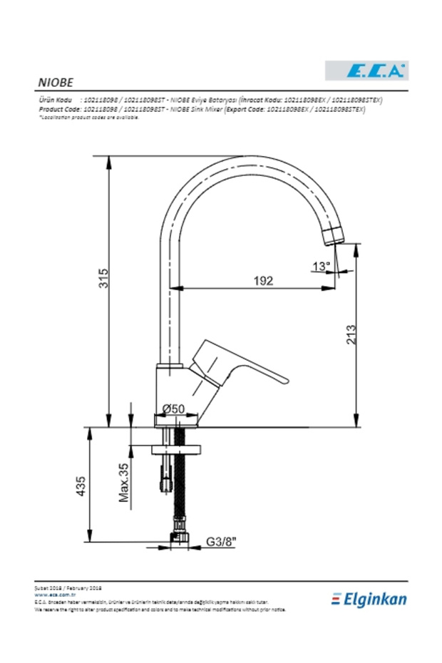 Niobe Eviye Bataryası Kuğu Borulu - 2