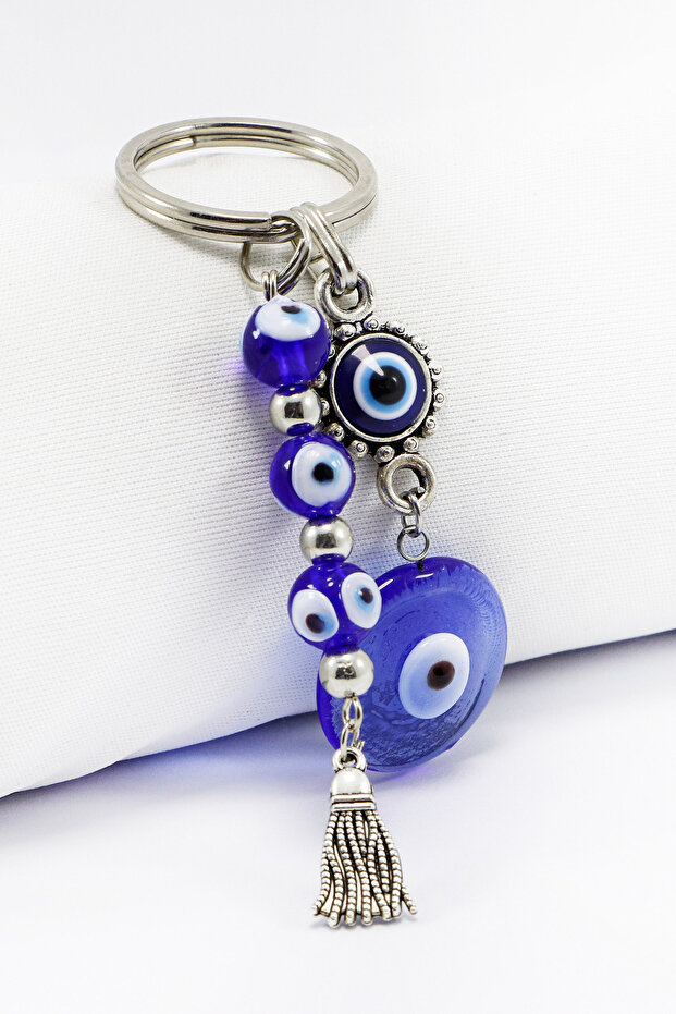 Handmade Glass Evil Eye Beaded Keychain, Gift Evil Eye Bag Ornament