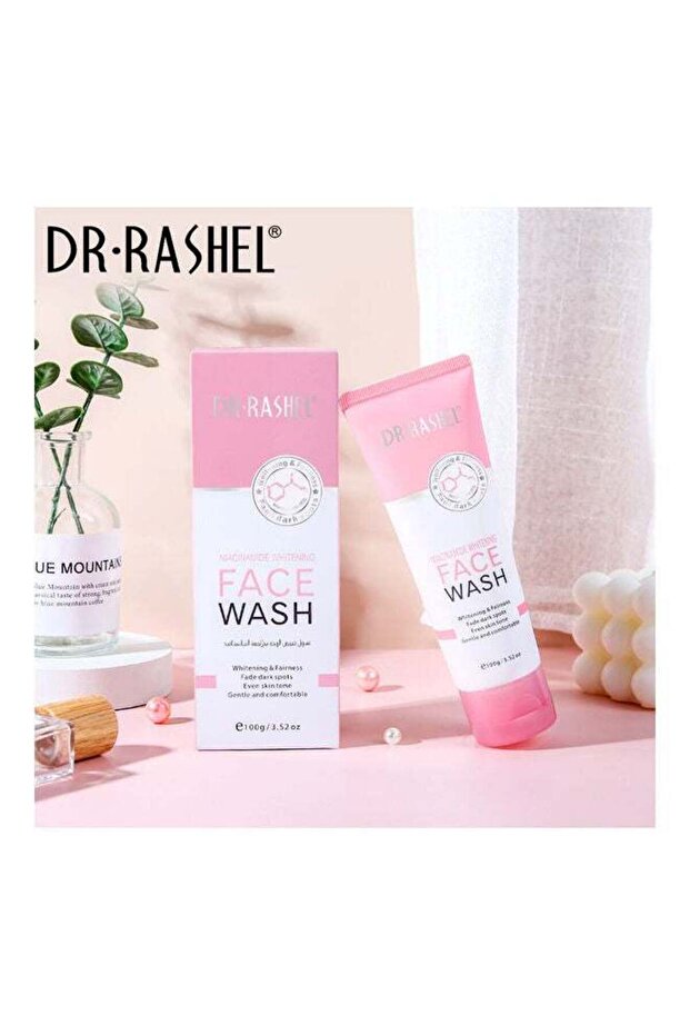 DR. RASHEL Niacinamide Whitening Fade Dark Spots Face Wash Pink and White 100grams
