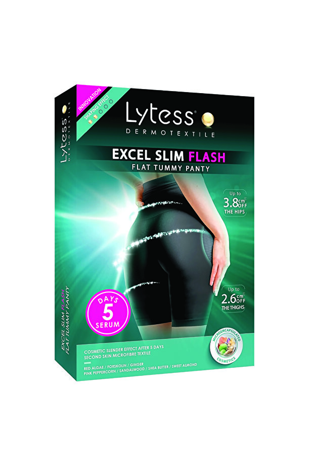 Excel Slim Flash Flat Tummy Panty , Black, L/XL