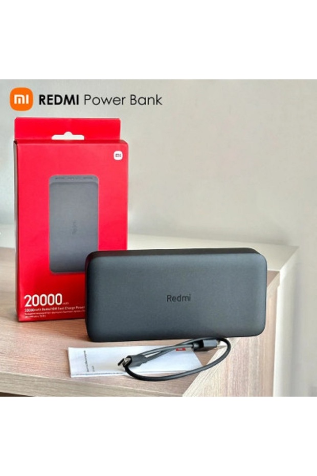 باور بنك شاومي ريدمي 20000mAh شحن سريع 18 واط – أسود