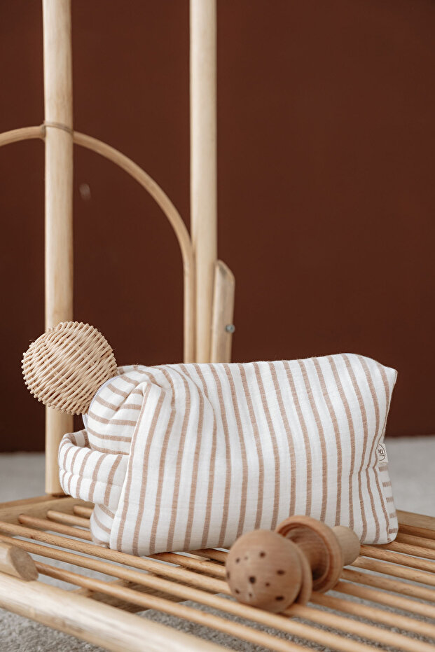 Muslin Baby Care Bag | Line Series - Coral