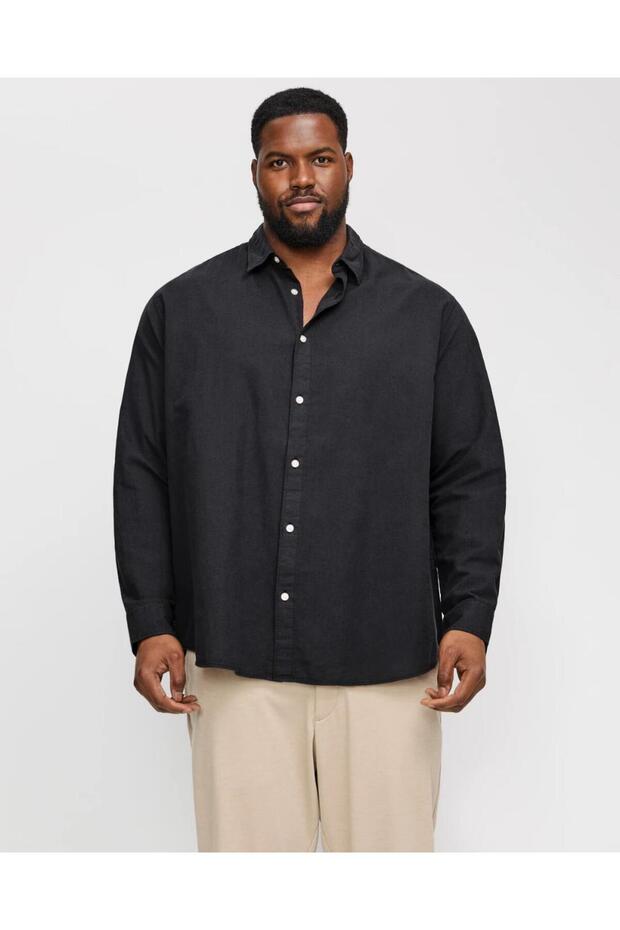 Jack&jones 12269089 large size jjebreeze linen blend men's long sleeve shirt
