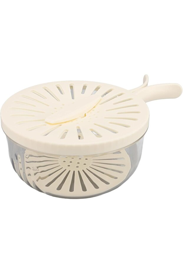 Double Layer Strainer Storage Container with Folding Handles |   Multi-Purpose Refrigerator Box with Drain Tray - 4