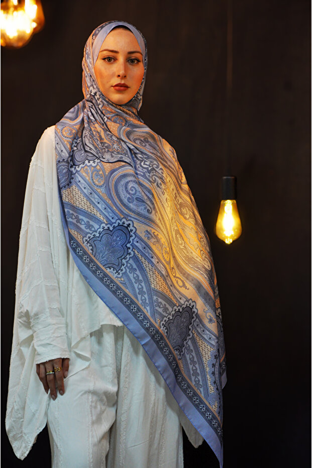 شال حريري من القطن بنمط الجذر - 2