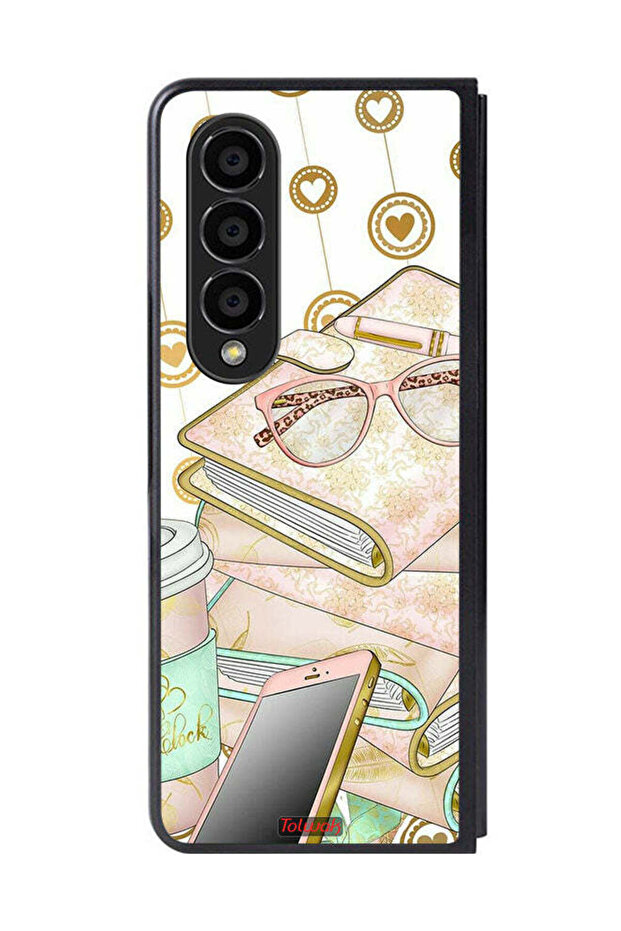Samsung Galaxy Z Fold 4 Protective Case Cover Glasses On Books
