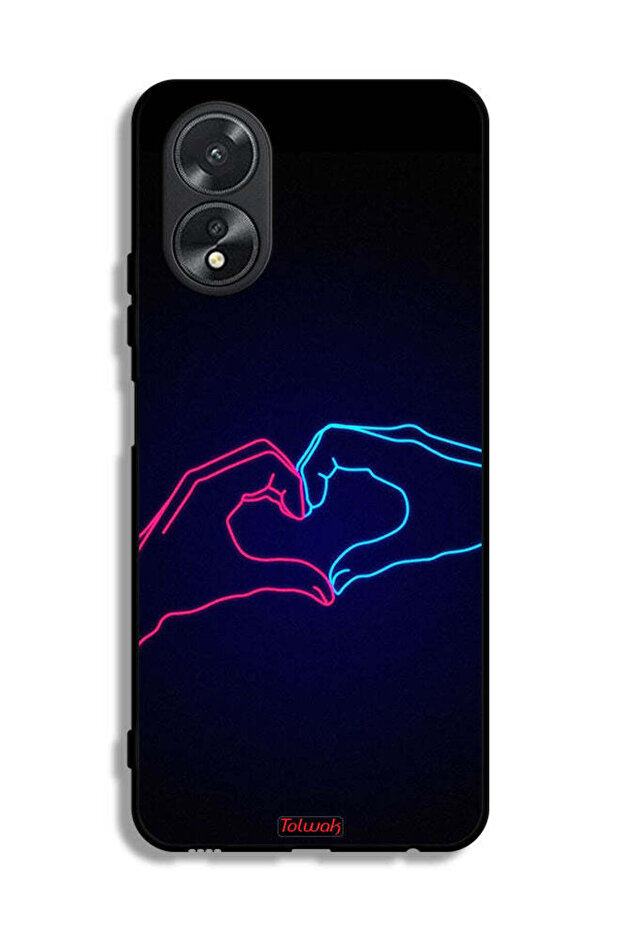 Oppo A38 Protective Case Cover Touching Hand Making Heart